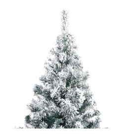 Sapin de Noël artificiel avec neige floquée vert 210 cm PVC