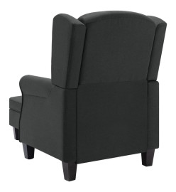 Fauteuil avec repose-pied Gris foncé Tissu