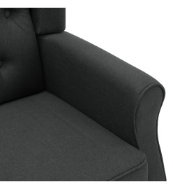 Fauteuil avec repose-pied Gris foncé Tissu