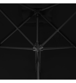 Parasol d'extérieur avec mât en acier Noir 300x230 cm