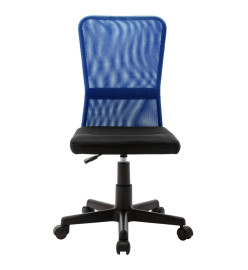 Chaise de bureau Noir et bleu 44x52x100 cm Tissu en maille