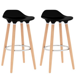 Tabourets de bar lot de 2 noir