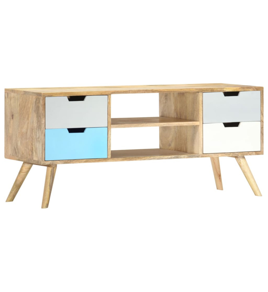 Meuble TV 110x35x48 cm Bois de manguier massif