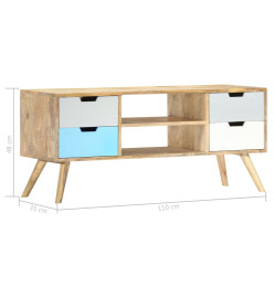 Meuble TV 110x35x48 cm Bois de manguier massif