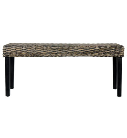 Banc 110 cm Noir Rotin naturel kubu et bois de manguier massif