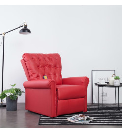 Fauteuil inclinable de massage Rouge Similicuir