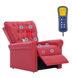 Fauteuil inclinable de massage Rouge Similicuir