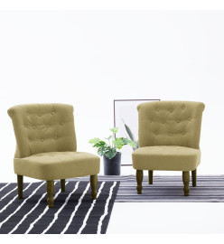 Chaises françaises lot de 2 vert tissu