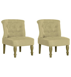 Chaises françaises lot de 2 vert tissu