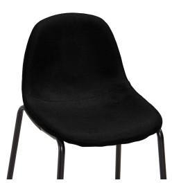 Chaises de bar lot de 2 noir tissu