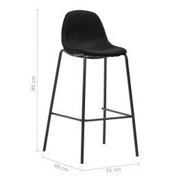 Chaises de bar lot de 2 noir tissu