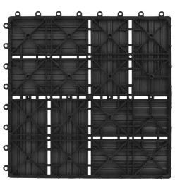 Carreaux de terrasse 22 pcs 30 x 30 cm 2 m² WPC Noir