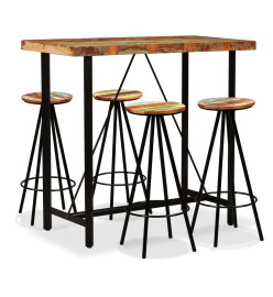 Ensemble de bar 5 pcs Bois de récupération massif