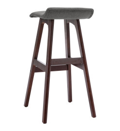 Tabourets de bar lot de 2 gris foncé tissu