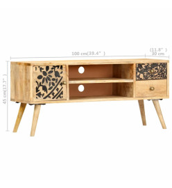 Meuble TV 100 x 30 x 45 cm Bois massif de manguier