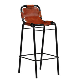 Ensemble de bar 3 pcs Bois massif recyclé et cuir de chèvre