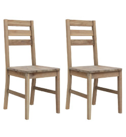 Chaises à manger lot de 2 bois d'acacia solide