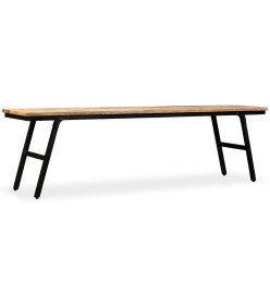 Banc Teck de récupération et acier 160 x 35 x 45 cm