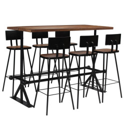 Mobilier de bar 7 pcs Bois de récupération massif