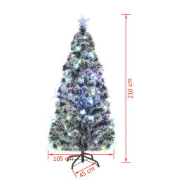 Arbre de Noël pré-éclairé avec support 210 cm fibre optique