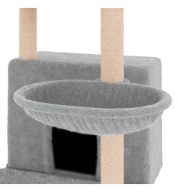 Arbre à chat avec griffoirs en sisal gris clair 132 cm