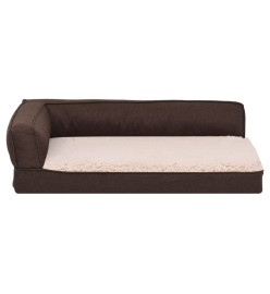 Matelas de lit ergonomique de chien 75x53 cm Polaire aspect lin