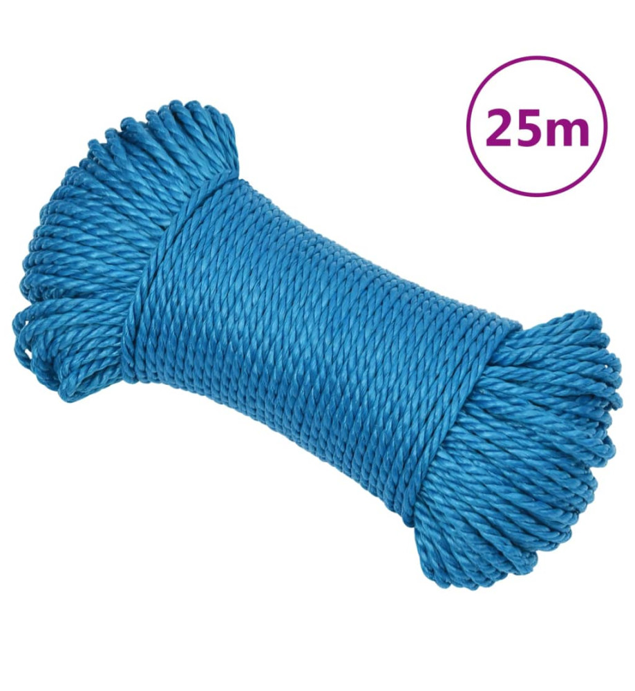 Corde de travail Bleu 8 mm 25 m Polypropylène