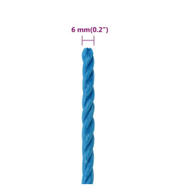 Corde de travail Bleu 6 mm 250 m Polypropylène