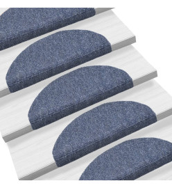 Tapis autoadhésifs de marches 5 pcs Bleu 65x21x4 cm Aiguilleté