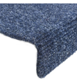 Tapis autoadhésifs de marches 5 pcs Bleu 65x21x4 cm Aiguilleté