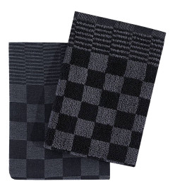 Ensemble de serviettes 10 pcs noir et gris coton