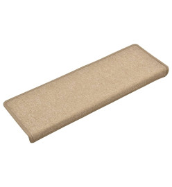 Tapis d'escalier 15 pcs 65x21x4 cm Taupe