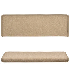 Tapis d'escalier 15 pcs 65x21x4 cm Taupe