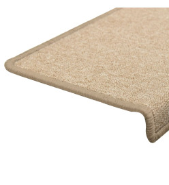 Tapis d'escalier 15 pcs 65x21x4 cm Taupe