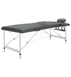 Table de massage 2 zones Cadre en aluminium Anthracite 186x68cm