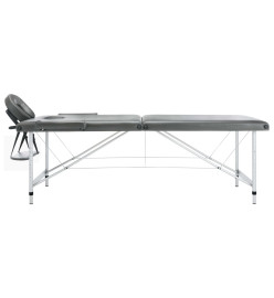 Table de massage 2 zones Cadre en aluminium Anthracite 186x68cm