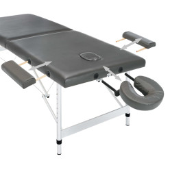 Table de massage 2 zones Cadre en aluminium Anthracite 186x68cm