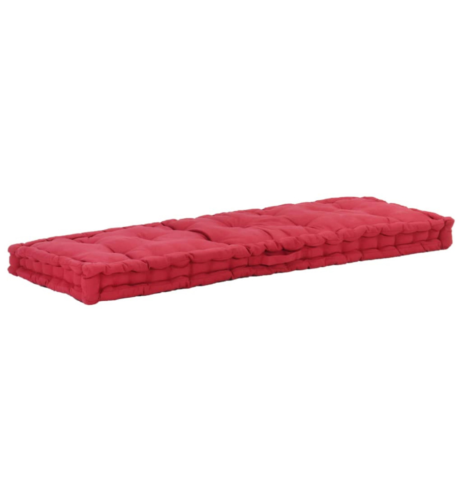 Coussin de plancher de palette Coton 120x40x7 cm Bordeaux