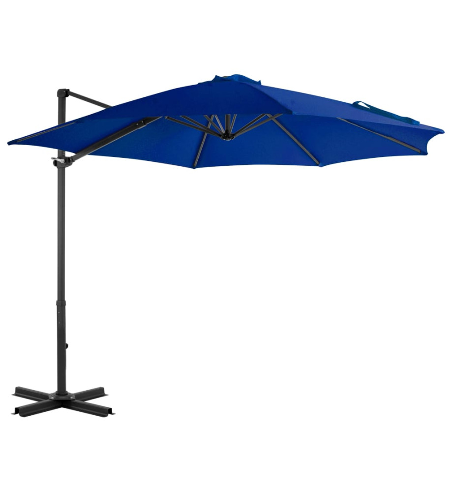 Parasol déporté avec mât en aluminium Bleu azuré 300 cm