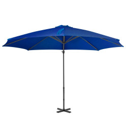 Parasol déporté avec mât en aluminium Bleu azuré 300 cm