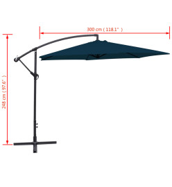 Parasol en porte-à-faux 3 m Bleu