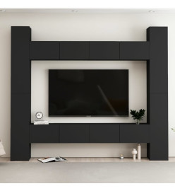 Ensemble de meubles TV 8 pcs Noir Aggloméré