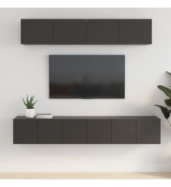 Ensemble de meubles TV 5 pcs Noir Bois d'ingénierie