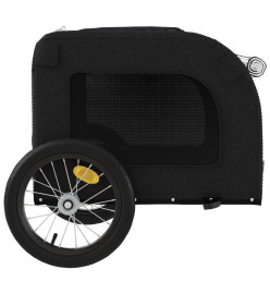 Remorque de vélo pour chien noir tissu oxford et fer