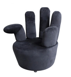 Chaise en forme de main Noir Velours