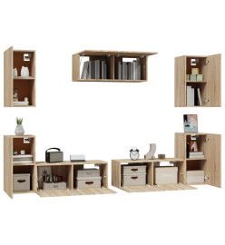 Ensemble de meubles TV 7 pcs Chêne sonoma Bois d'ingénierie