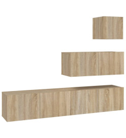 Ensemble de meubles TV 4 pcs Chêne sonoma Bois d'ingénierie