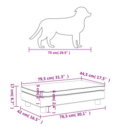 Lit pour chien avec extension gris 100x50x30 cm similicuir