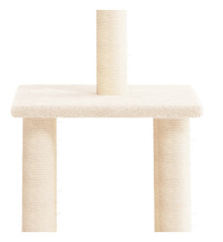 Arbre à chat avec griffoirs en sisal crème 85,5 cm