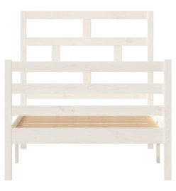 Cadre de lit Blanc Bois de pin massif 90x200 cm